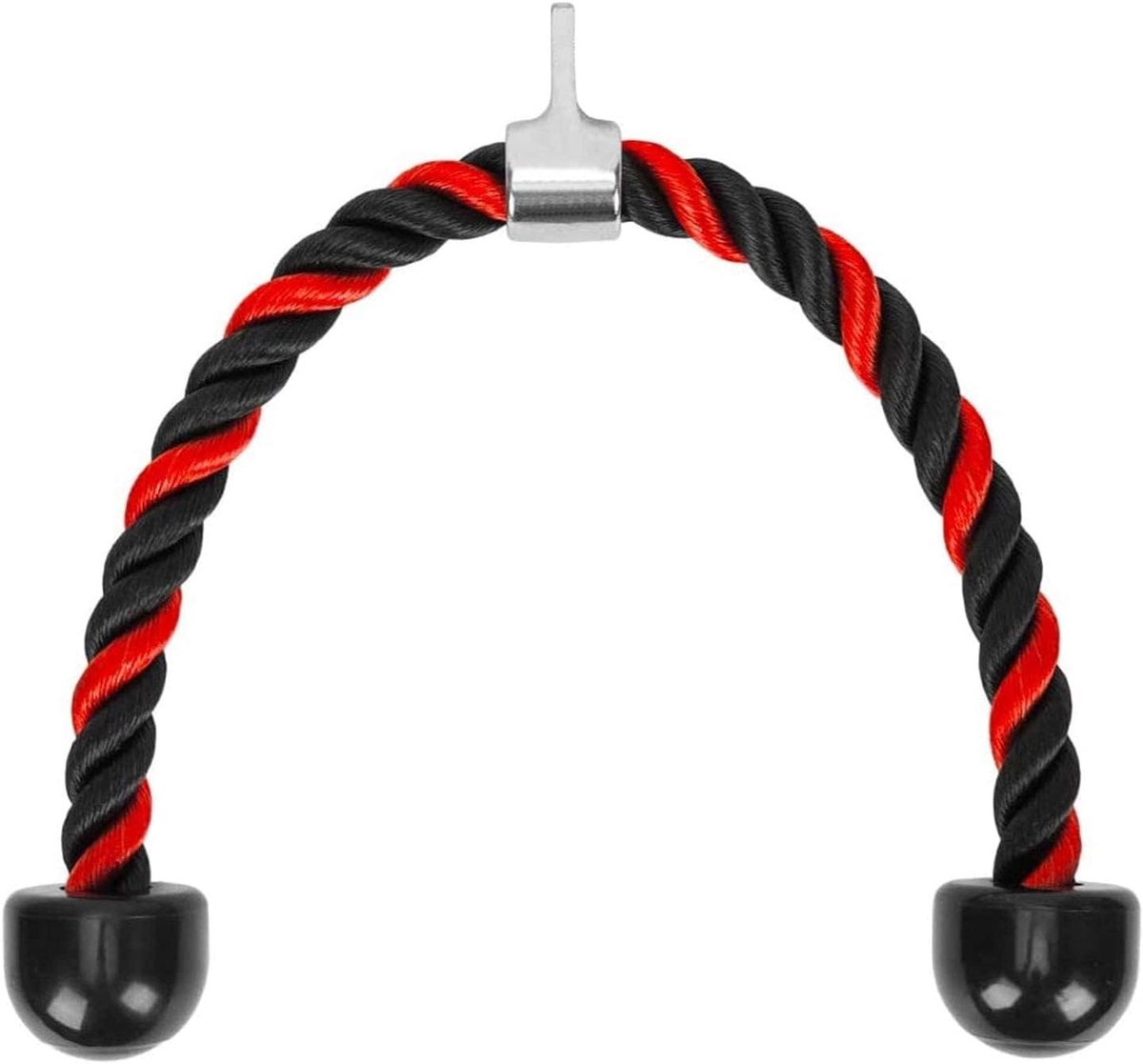 SnelShoppen - Nylon Tricep Rope, Power Station, Tricep Touw voor Pull Down met Antislip Grip, Kabel Trekkoord in Rood, Blauw, Zwart, Fitness Accessoir