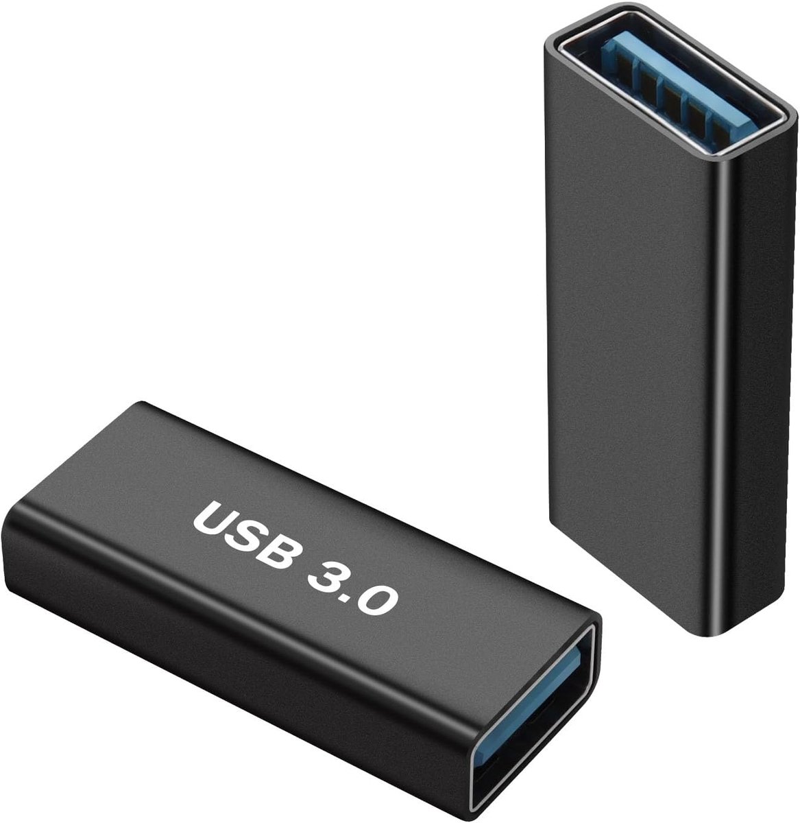 SnelShoppen - USB 3.0 Verlengkabel Adapter Coupler - USB 3.0 Data Connector Extender - 5Gbps/10Gbps Snelheid - Aluminium Behuizing - Set van 2