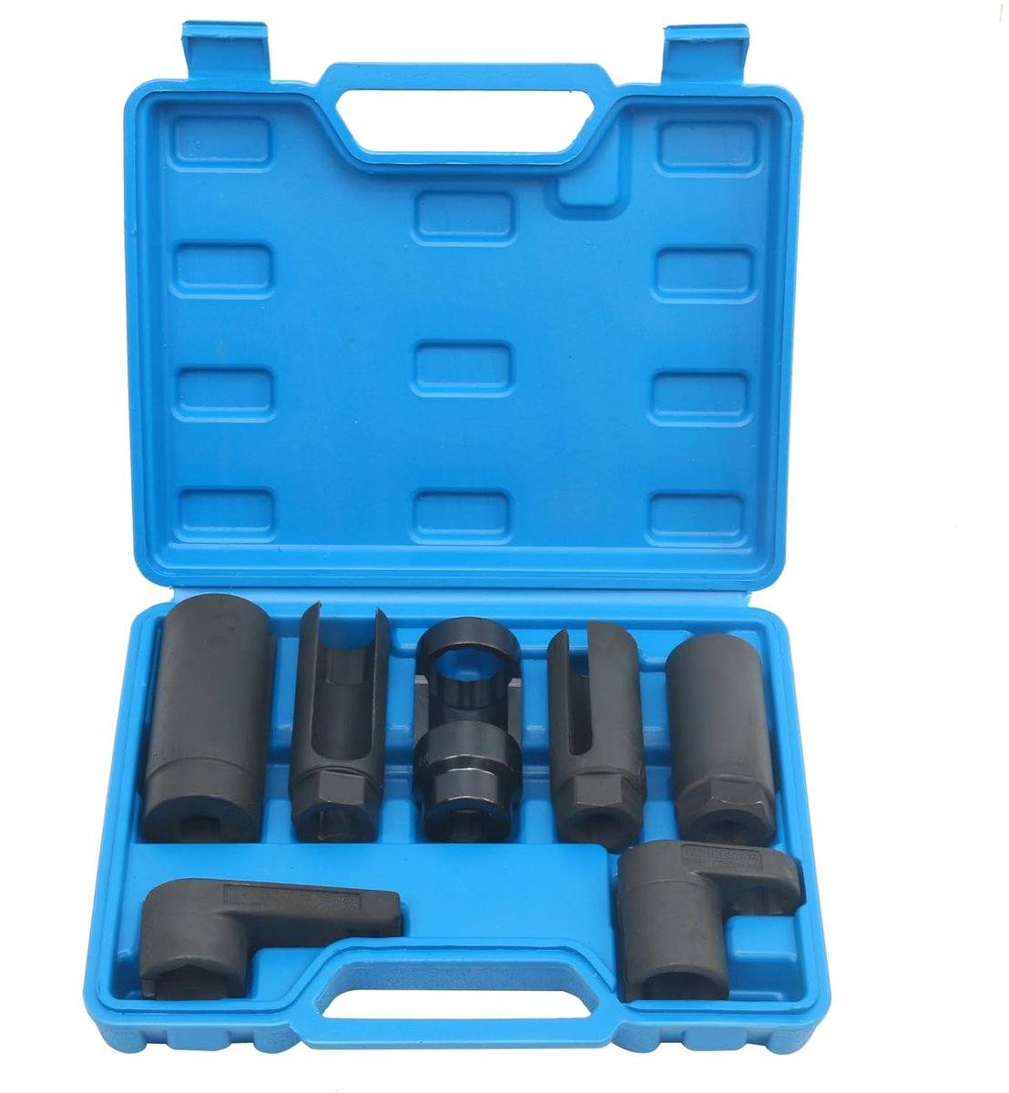 SnelShoppen - Lambda probes steeksleutel set (7) voor zuurstofsensoren, 22mm, 3/8 inch en 1/2 inch, ideaal voor VW, Audi, Seat, Renault