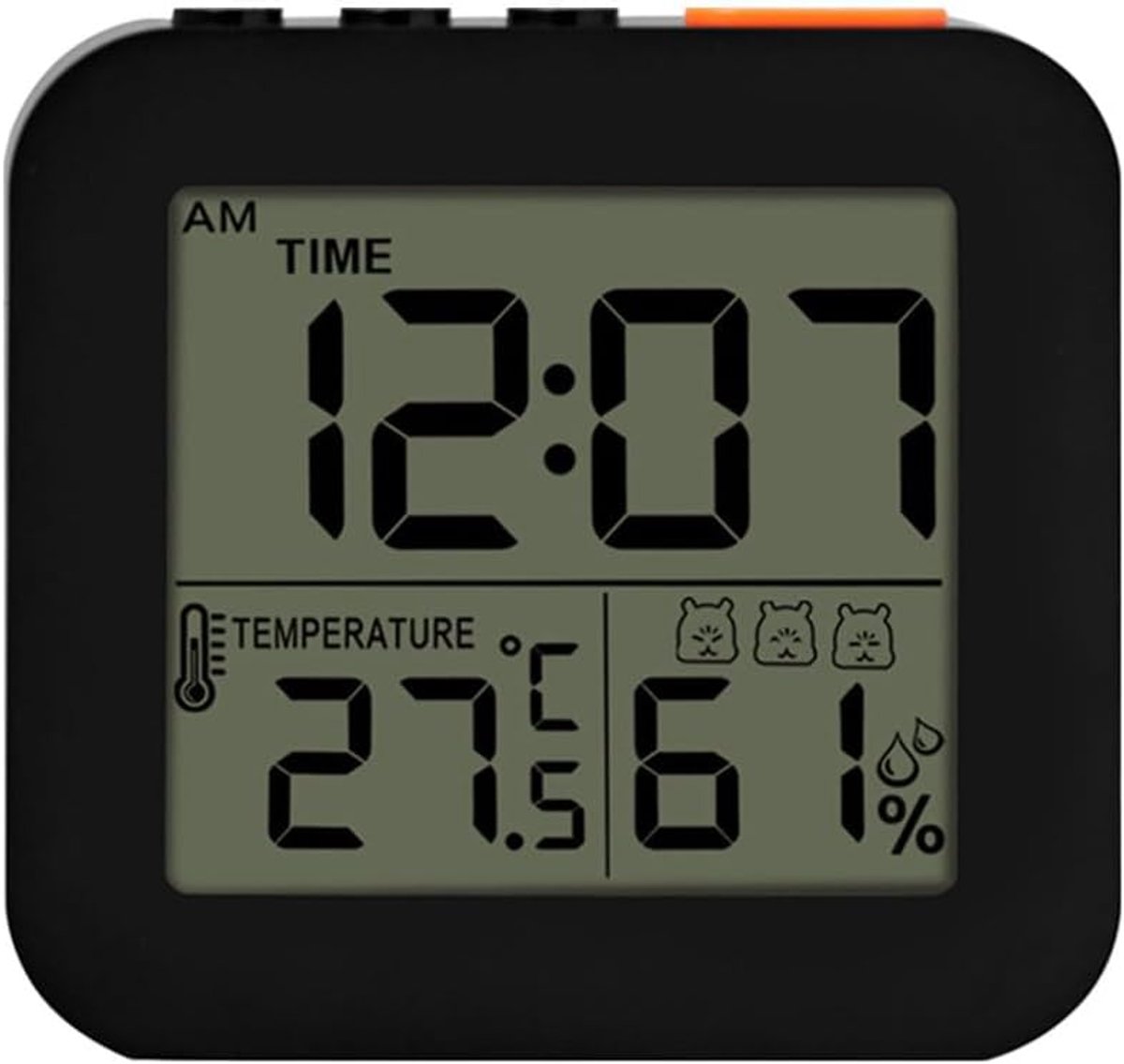 SnelShoppen - Digitale Alarmklok Bedside LCD Klok met Vochtigheid & Temperatuur, Batterij Aangedreven, 12/24 Uurs, Ideaal voor Zware Slapers, Studeren