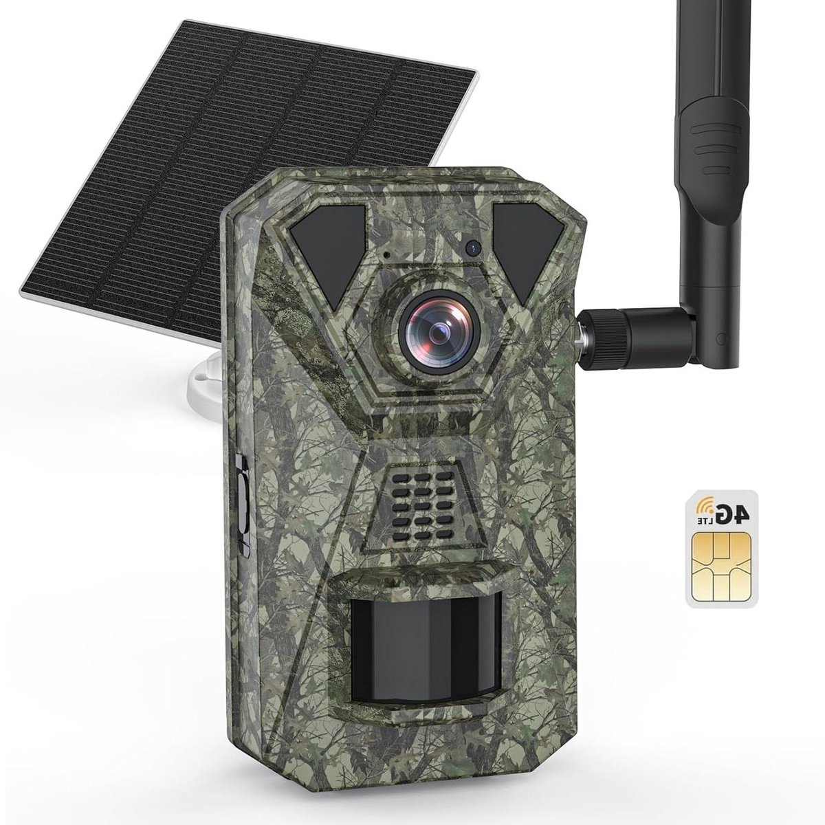 Wildcamera Solar - 4G Camera - Dieren Observatie - App Bediening - 7800 mAh Batterij - Zwart