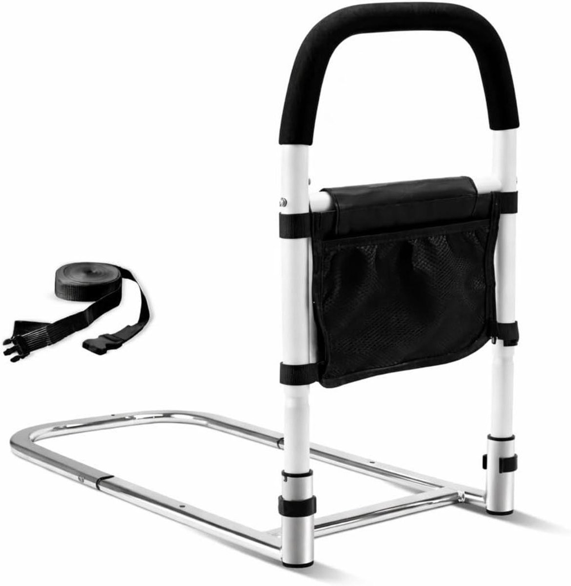 Bedbeugel - Bedsteun opstahulp - Veilig uit bed - Montage zonder gereedschap - 60 cm - Wit