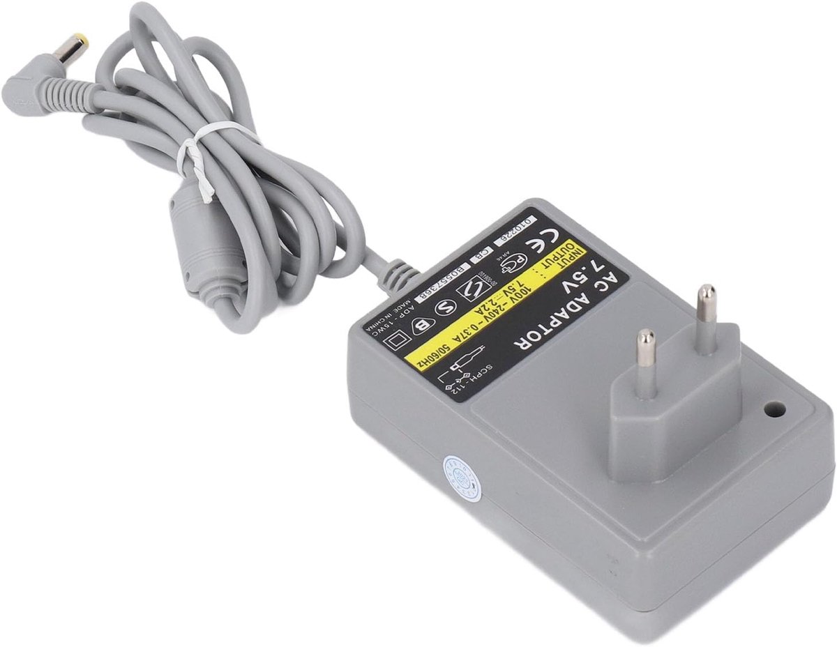 SnelShoppen - 7.5V AC Voedingsadapter Wandlader met Oplaadkabel voor PS 1 Console - Plug-and-Play, Compatibel en Gebruiksvriendelijk