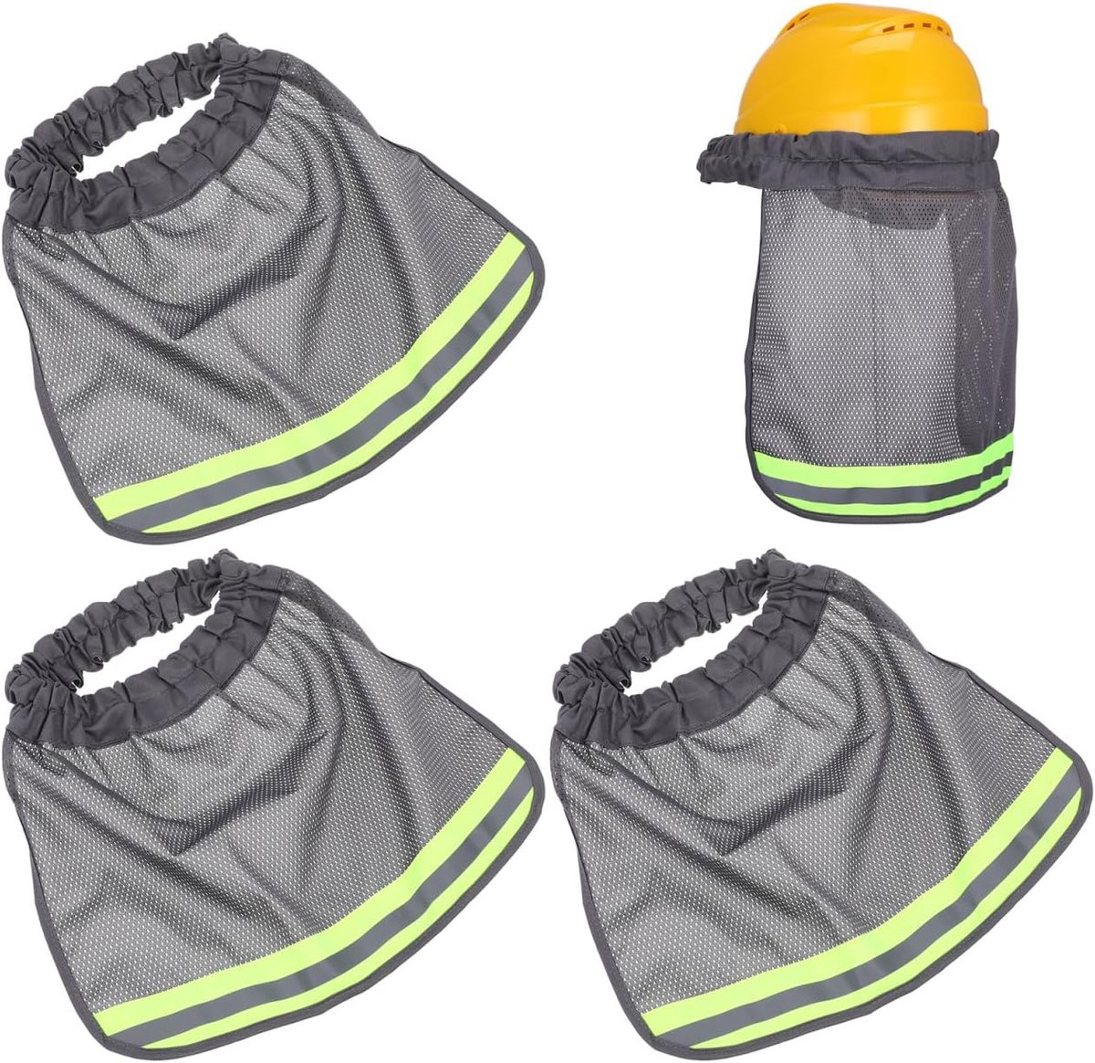 DOITOOL 3 stuks hoedrand voor werknemers, helmvizier, nekbescherming, zonwering, vleugels van polyester, zonwering - ShopVlot