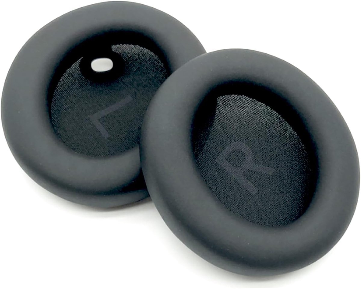 SnelShoppen - Vervangende Oorkussens voor Anker Soundcore Space One Hoofdtelefoon - Geluiddempende Geheugenfoam, Zachte Eiwitleren Bekleding, Zwart -
