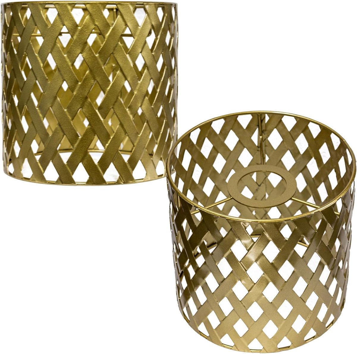 SnelShoppen - Rieten Lampenkappen E27 - Boho Hanglampen - 2 Stuks - Natuurlijke Kleur - Perfect voor Woonkamer, Slaapkamer en Tuin