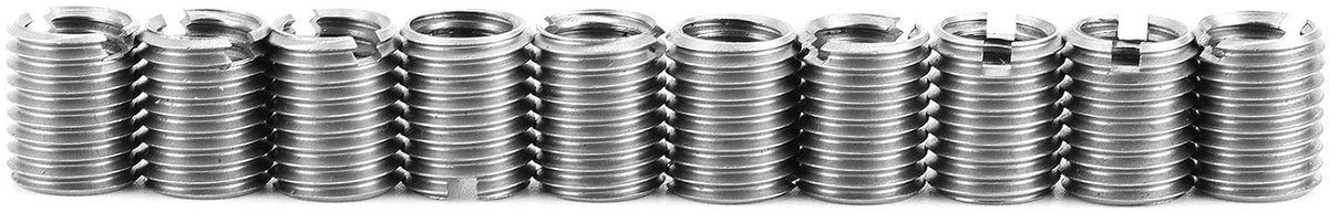 SnelShoppen - 10x M8 x 1.25 vrouwelijke draad, M10 x 1.25 mannelijke draad, reparatieset voor schroefdraad van roestvrij staal, moerinsert voor eenvou