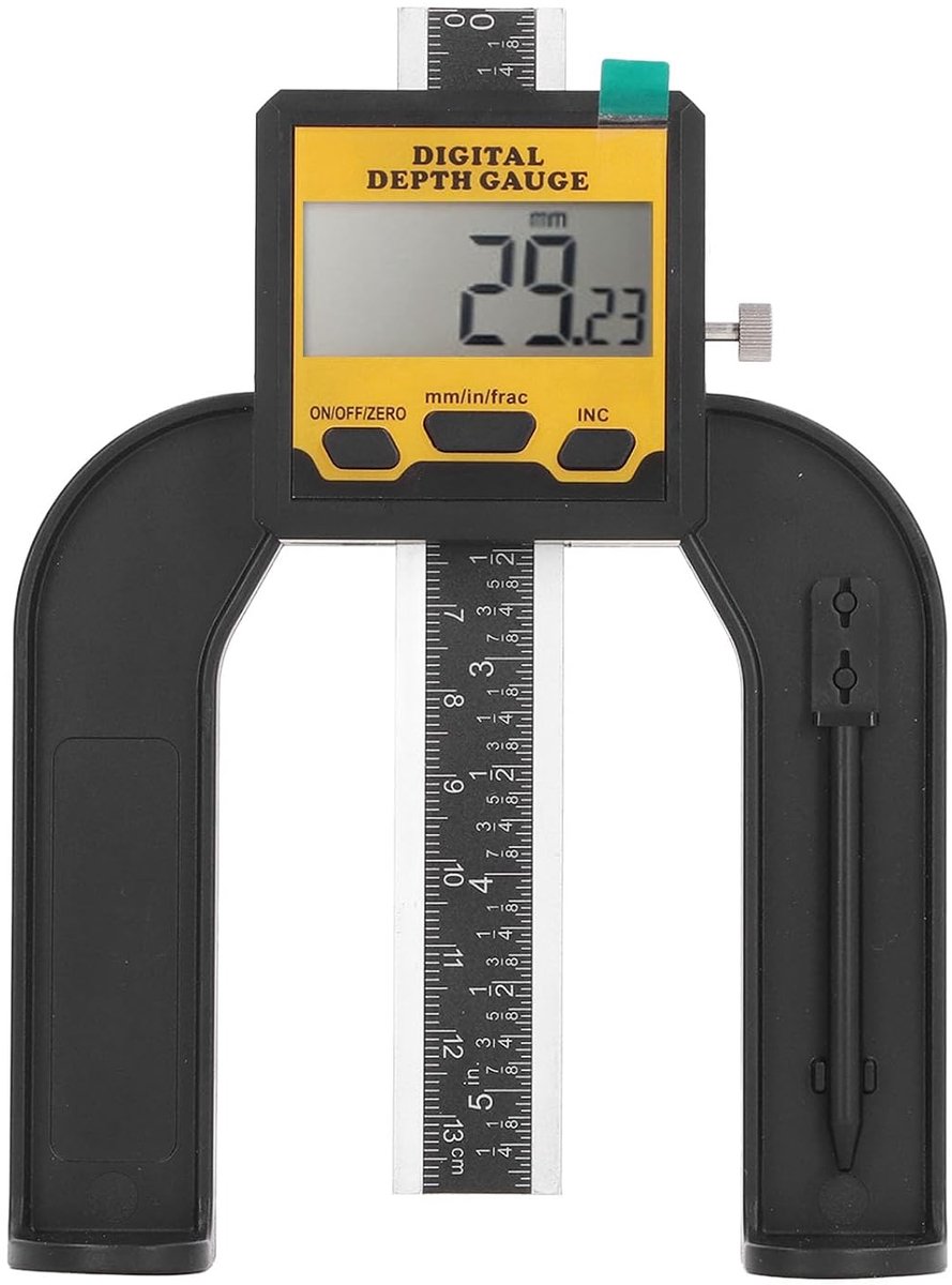 SnelShoppen - Digitale Dieptemeter met Magnetische Basis, Digitale Hoogtemeter met Resolutie van 0.01 Mm voor Houtbewerking, Meetinstrument met Digita
