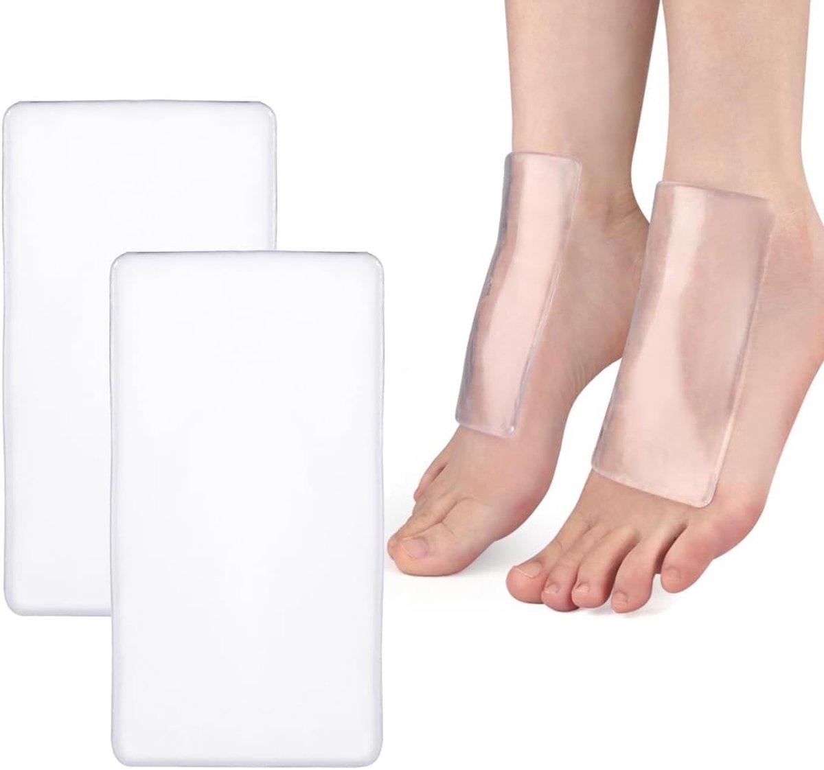 Pack of 2 Gel Pads for Boots, Pressure Relief and Blood Flow Improvement for Ice Skating, Hockey (Square) - ShopVlot