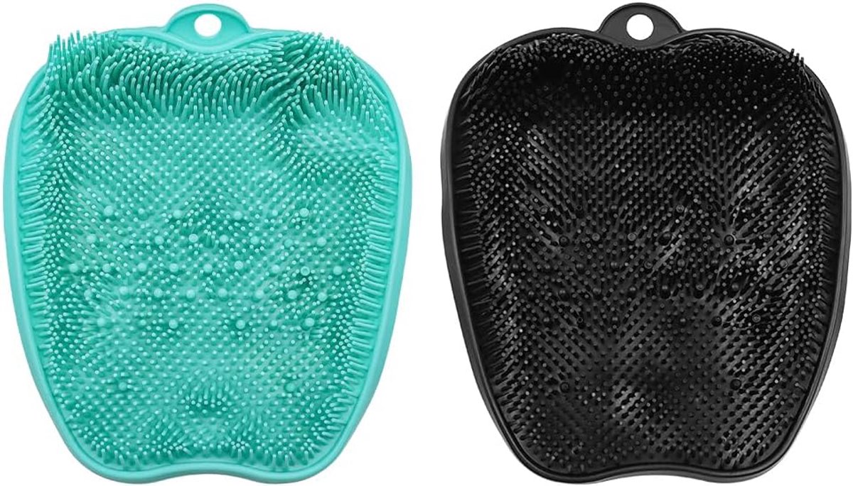 SnelShoppen - 2-delige Voet Scrubber voor Douche, Voetreiniger Massage Mat met Antislip Zuignappen, Douche en Bad Voet Scrubber Mat voor Voetverzorgin