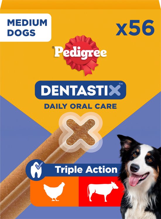 Pedigree Dentastix – Medium Hond – Gebitsverzorging – 56 Kauwsnacks