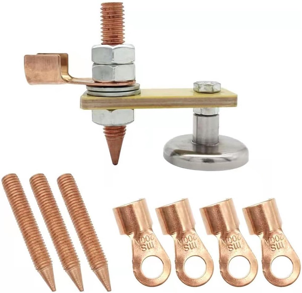 SnelShoppen - Sterke Lasmagneten voor Laswerk, Magnetische Aardklem, Hoogwaardige Zinklegering, Ideaal voor Metalen Oppervlakken, 4 Stuks, Voor Profes