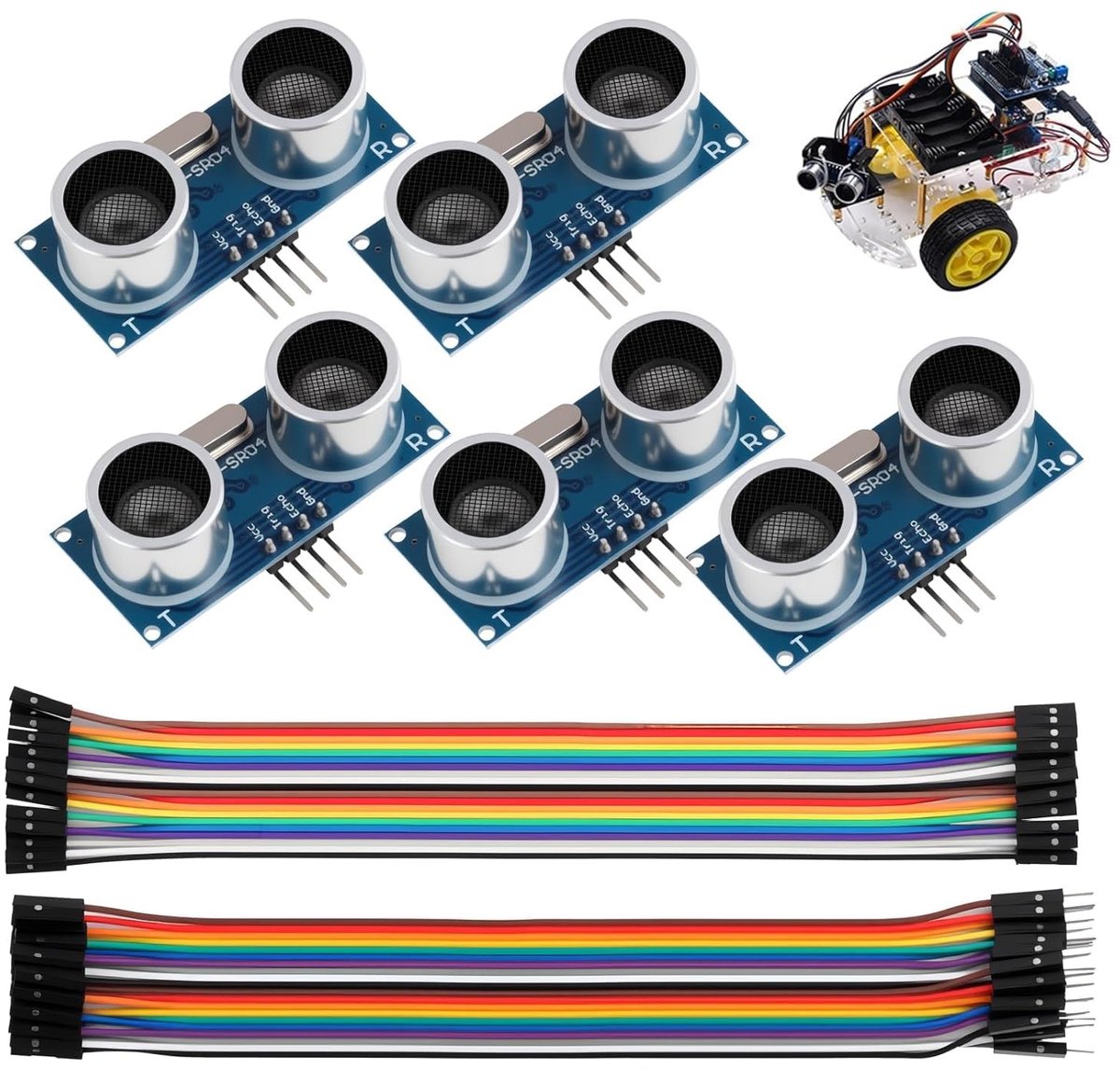 Set van 5 Ultrasone Afstandssensoren voor Arduino - Meetmodule voor Projecten en DIY Toepassingen met Nauwkeurige Metingen en Eenvoudige Installatie