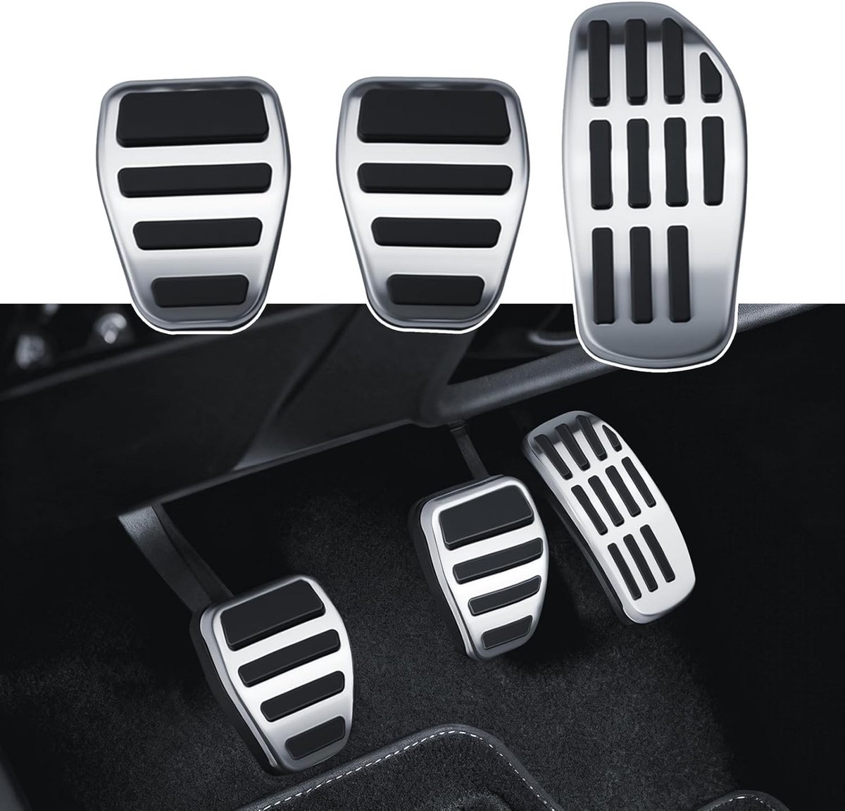 Accelerator en Rempedaal Voetsteun Set voor Renault Clio 5, Captur 2, Koleos, Kadjar, Arkana en Dacia Duster - Aluminium Pedalen voor Auto's, Verbeterde Grip en Comfort