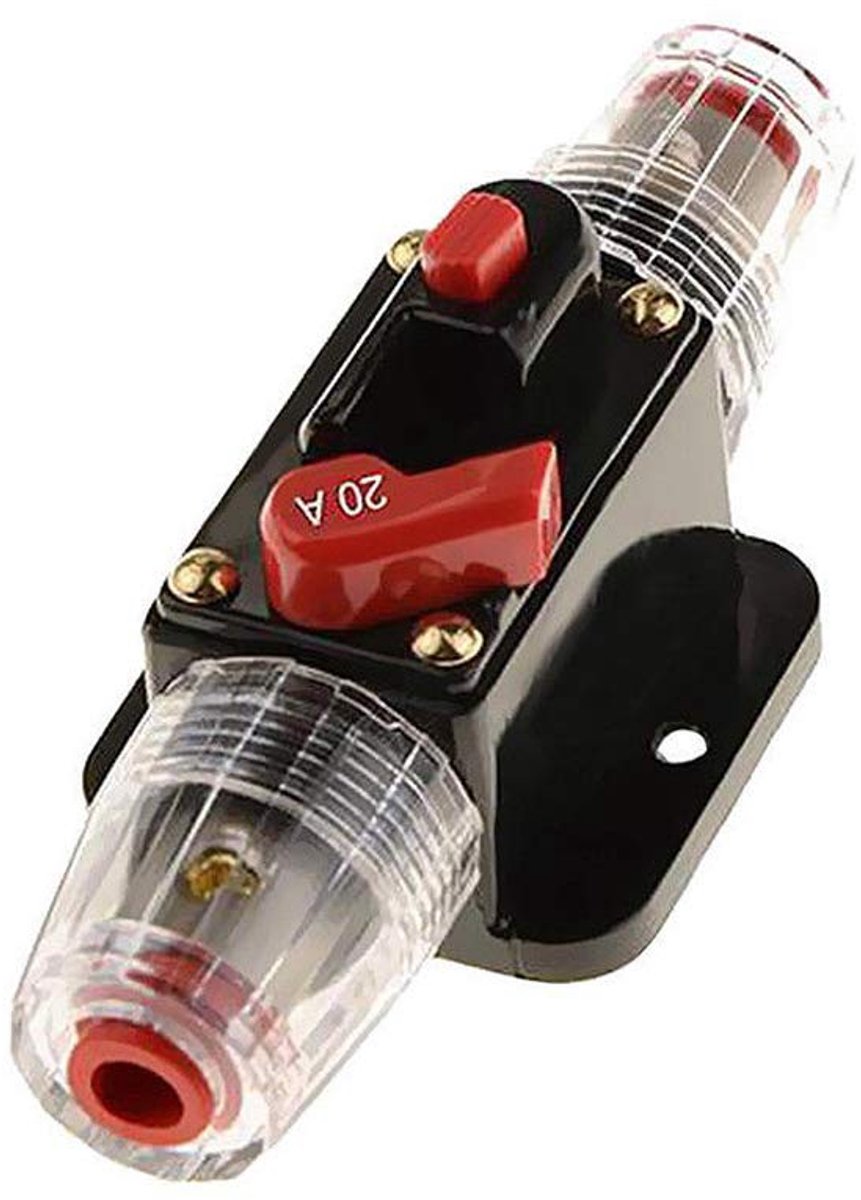 SnelShoppen - 12V 20A Circuit Breaker Auto Audio Inline Circuit Breaker Resetzekering Handmatige Resetzekering Fuse Block Fusehouder Bescherming Stere
