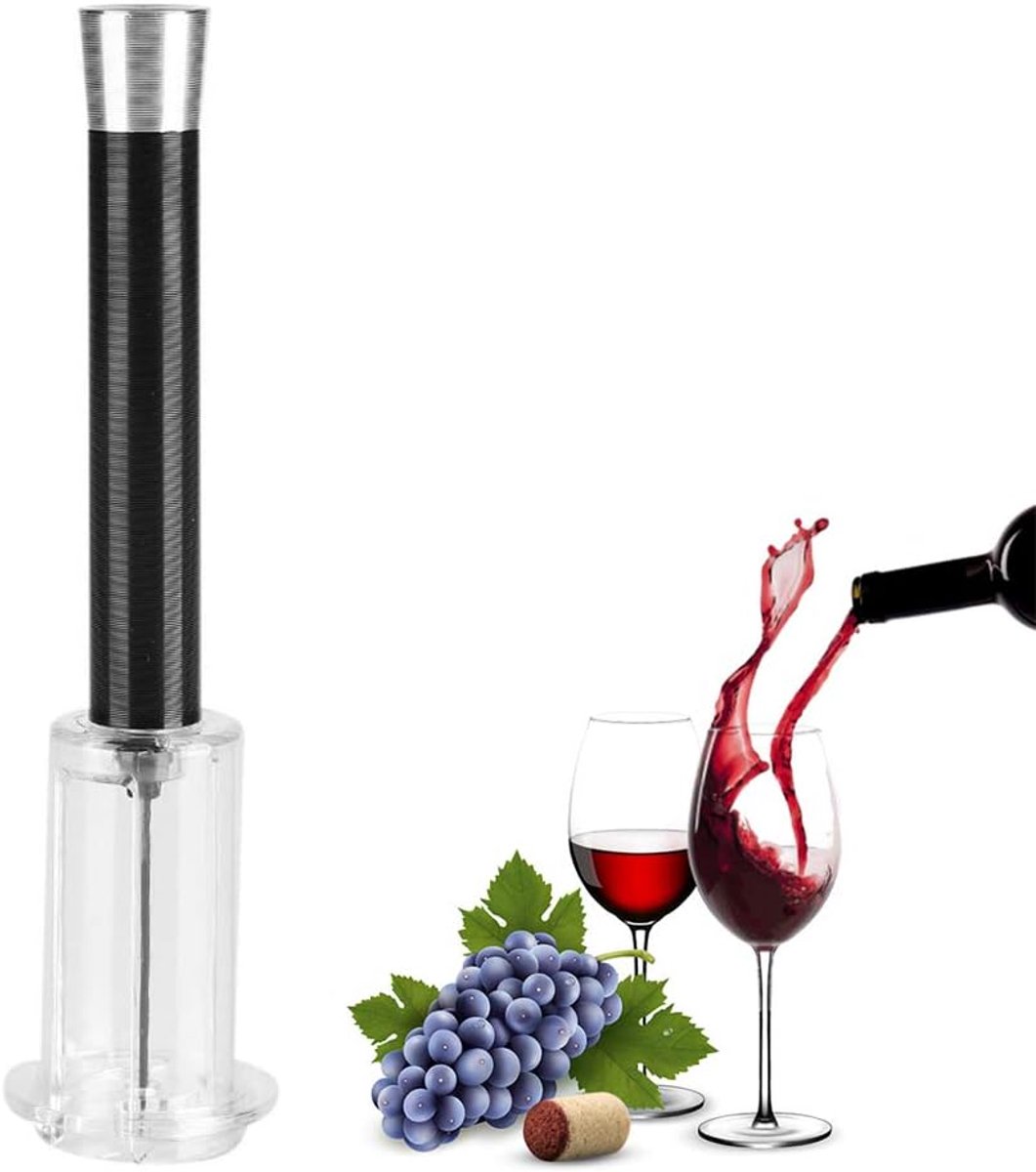 SnelShoppen - Handmatige Flesopener - Wijnopener Kurkentrekker met Luchtpomp - Veilig en Eenvoudig Cork Remover voor Feesten, Keuken en Camping