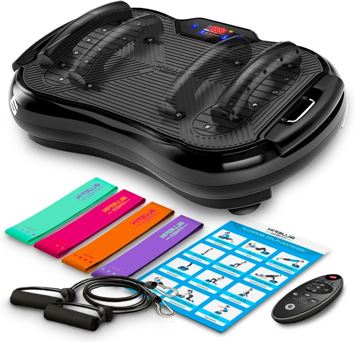 Vibratie Plate - Trilplaat Fitness - Full Body Workout - 180 Niveaus 5 Programma's - 77x44x17.5cm - Zwart