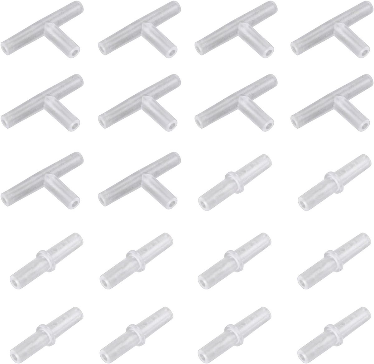 20PCS 4mm Clear Plastic Aquarium T & I Type Air Valve Air Hose Connectors - ShopVlot