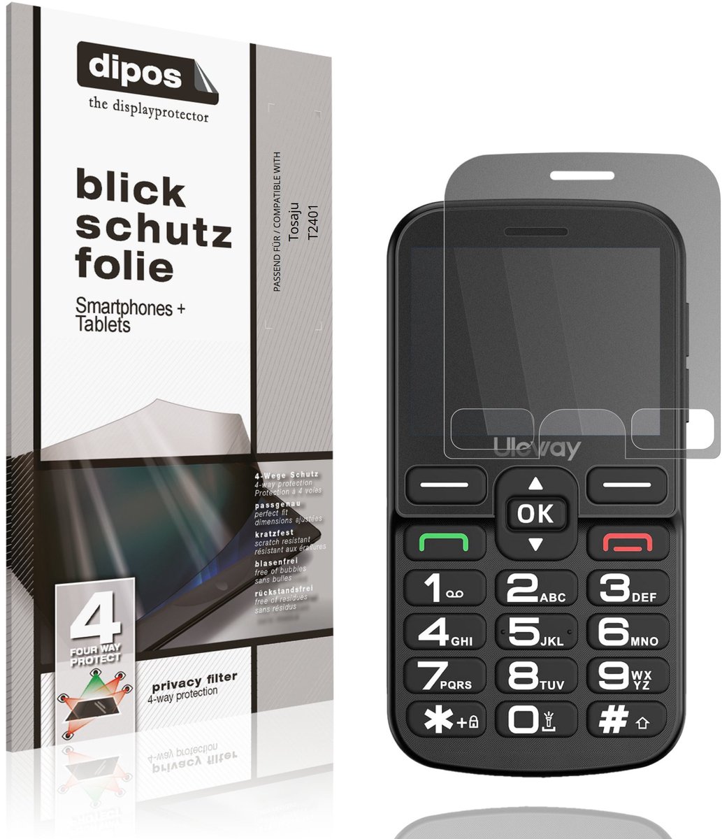 dipos – Matte Privacy Screenprotector geschikt voor Tosaju T2401 | Anti-Spy Beschermfolie