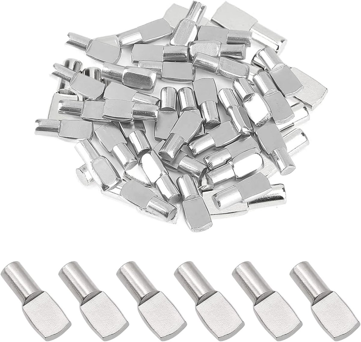 SnelShoppen - Pack van 100 Plankdragers 5 x 19 mm, Stabiele Planksteunen met Opbergdoos voor Kledingkast, Wandplank, Keuken en Berging