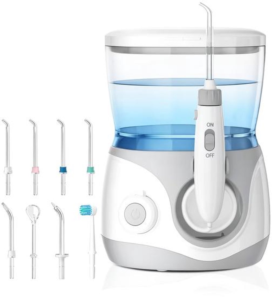 Familie Desktop Waterflosser met 600ml Reservoir, 6 Mondstukken, Meerdere Modi.