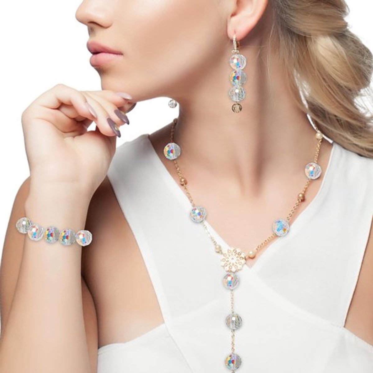 100 Stuks Facet Gezaagde Glazen Kralen voor Sieraden Maken, 10mm Rondelle Kralen in Crystal AB Kleur, Perfect voor DIY Projecten en Creatieve Sieradenontwerpen