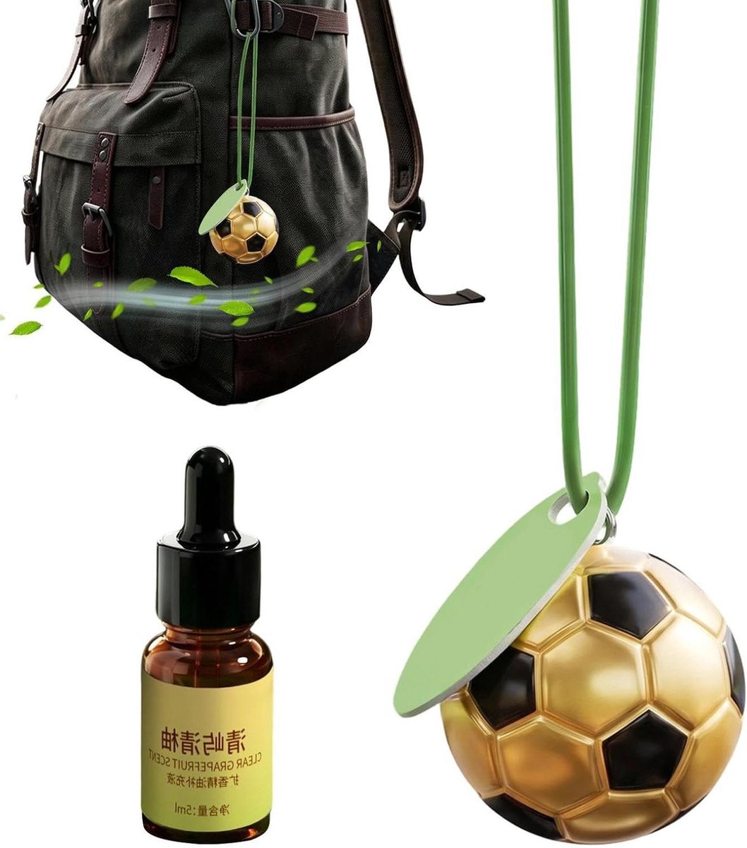Voetbal Luchtverfrisser - Auto Hanger Geur - Auto Interieur Verfrissen - Voetbal Design - 8 x 8 x 4.2 cm