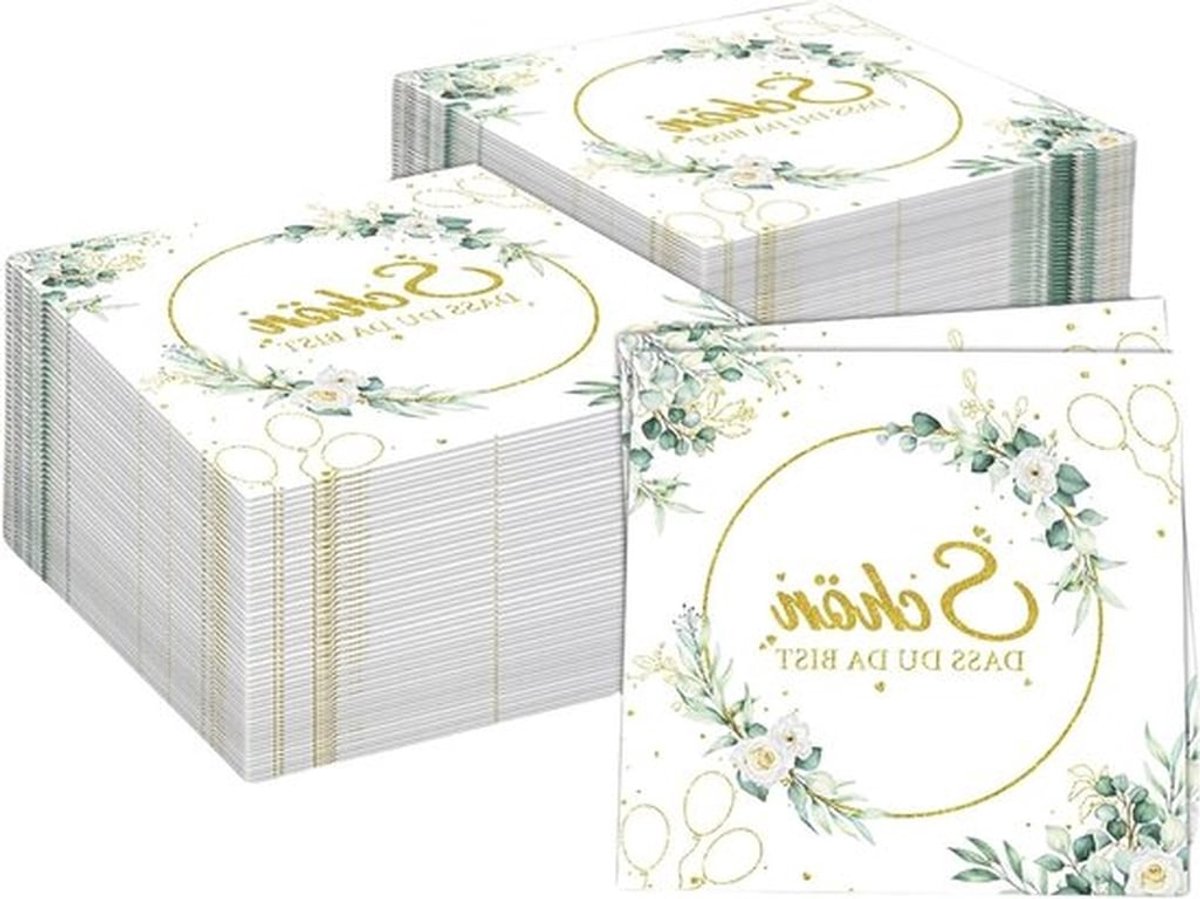 100 Stuks Eucalyptusgroene 2-laagse Servetten voor Bruiloft, Doopfeest en Verjaardag - Tafeldecoratie voor Lente en Pasen (33 x 33 cm)