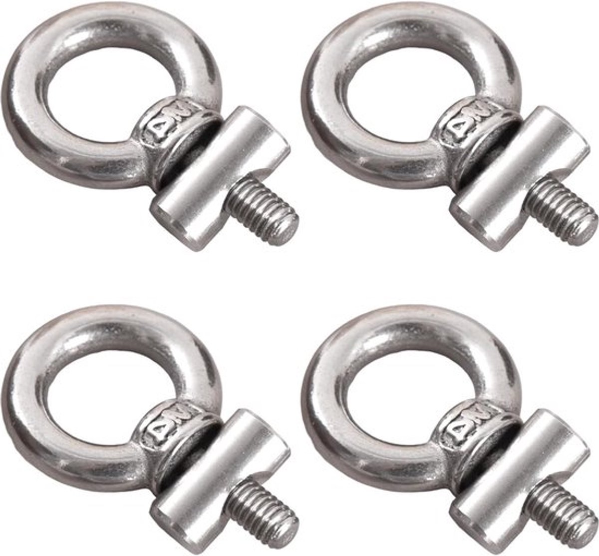 Set van 4 RVS Canopies, Railstoppers, M4 Hefoog, Moer en Ringvormige Eindstopper voor Caravan, Kamperen, Tent en Luifelaccessoires