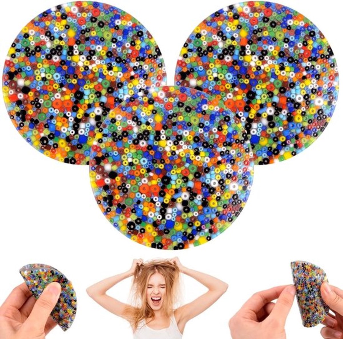 3-delige fidget speelgoedset voor huidplukken, sensory kussen voor ontspanning en stressverlichting, ideaal voor volwassenen met ADHD en OCD