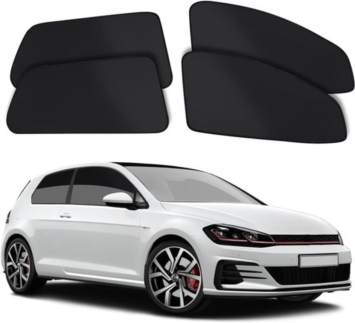 Zonnescherm voor VW Golf 7 (2013-2021) - Magnetisch Raamgordijn voor Privacy en Bescherming - Set van 4 Zwarte Raamshades