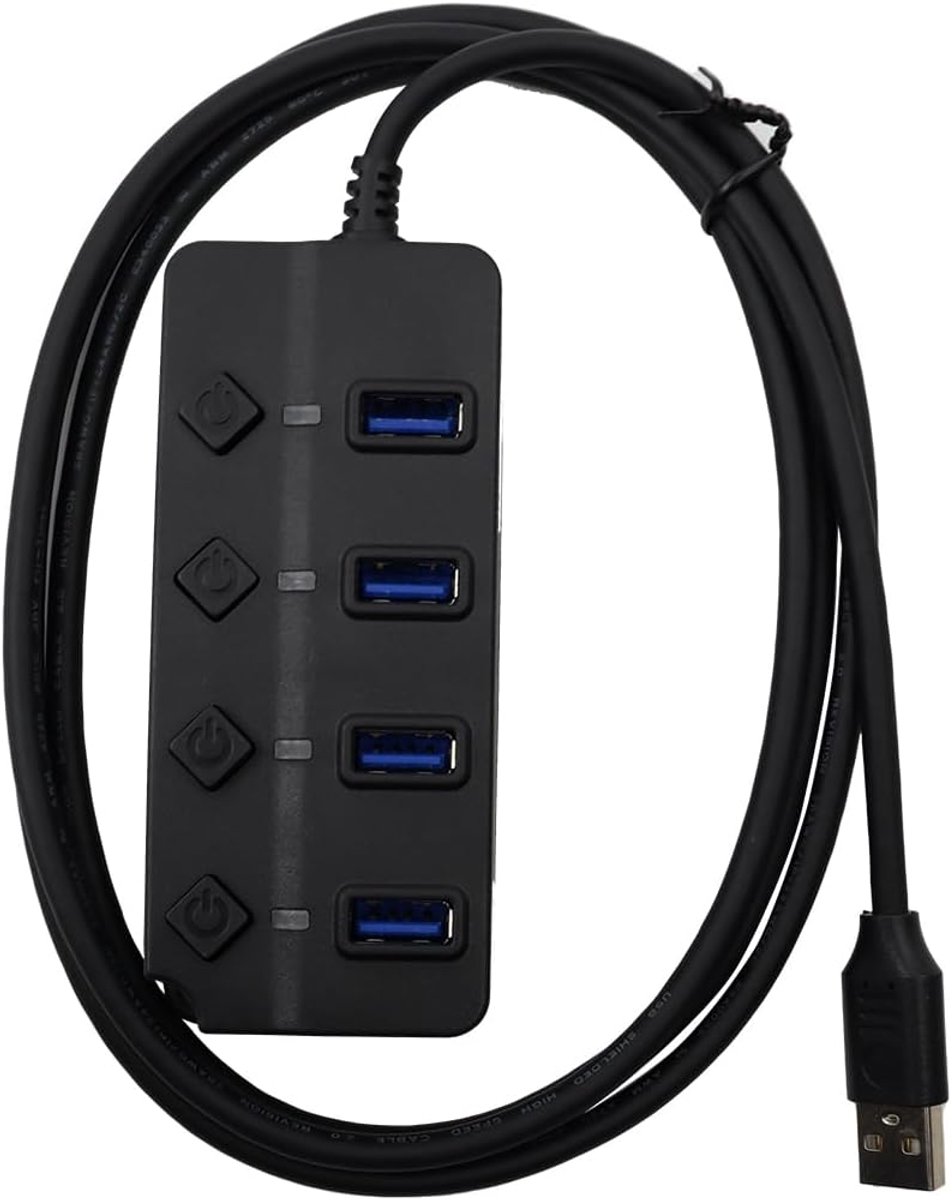 USB Hub 4 Poorten Splitter - Met Onafhankelijke Switches - USB 3.0 Adapters - Handige Port Extender voor Laptop - ShopVlot