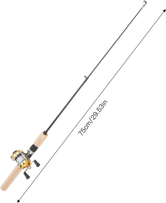 Complete Ice Fishing Set met 75 cm Vissstaaf, Duurzame Reel en Metalen Jigs voor Winterse Visavonturen — afbeelding 5