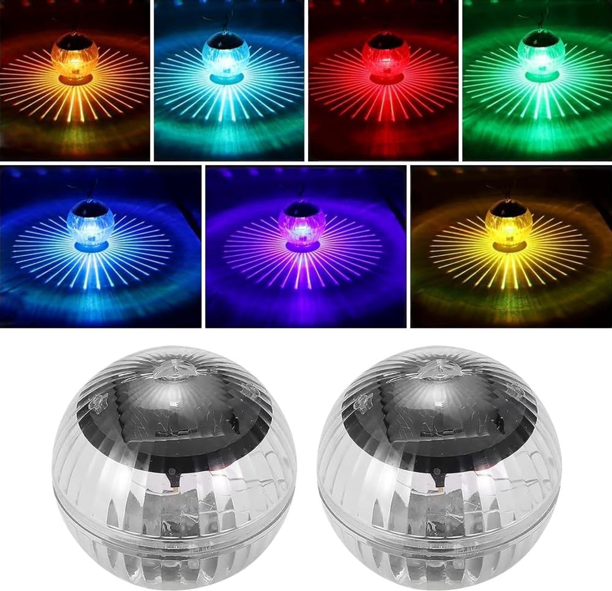 Solar Pool Lights, 2 Pieces, Underwater Pool Lights for Swimming Pool, LED Swimming Pool, Above Ground Pool for - ShopVlot