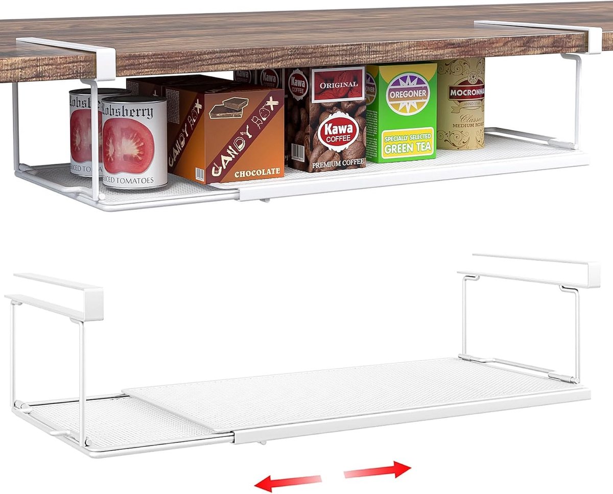 Metal Hanging Basket Organizer for Kitchen Cabinet, White - ShopVlot