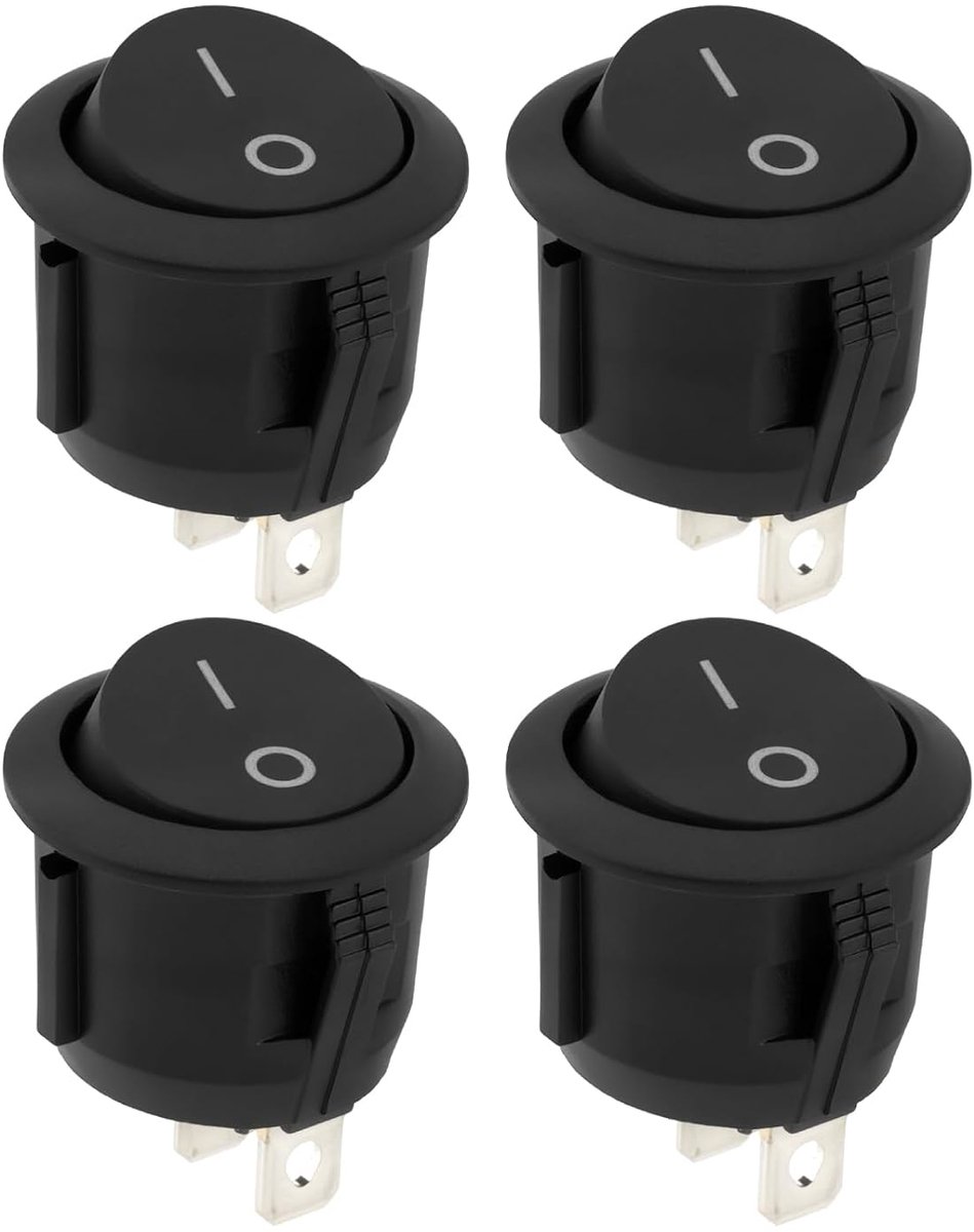 SnelShoppen - 4Pcs Ronde Stofzuiger Aan/Uit Schakelaar Vervangingsonderdeel Geschikt voor Ariete AT5185761900 2759 2761 Handy Force