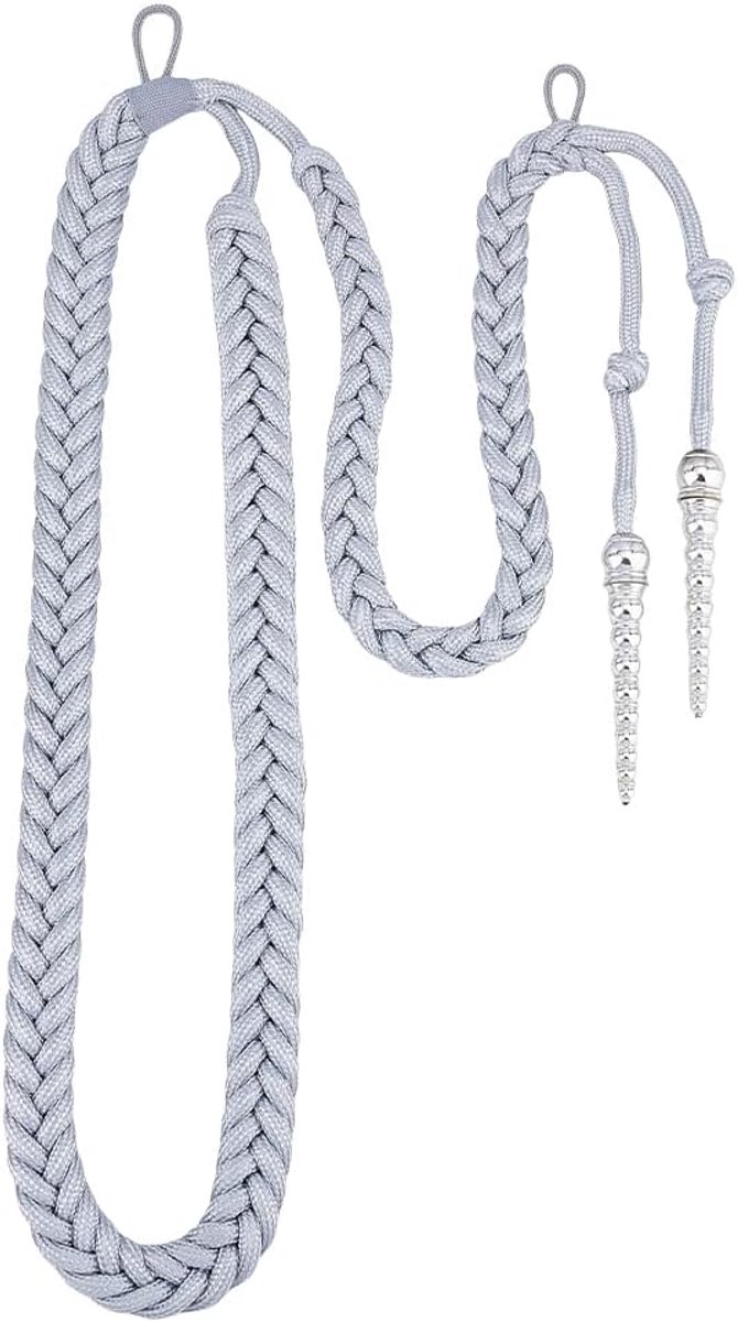 SnelShoppen - 99cm Grijze Schouderkoord met 15-20mm Dikte voor Uniform Cosplay Kostuum Decoratie - Traditionele Geweven Aiguillette met 2 Einden
