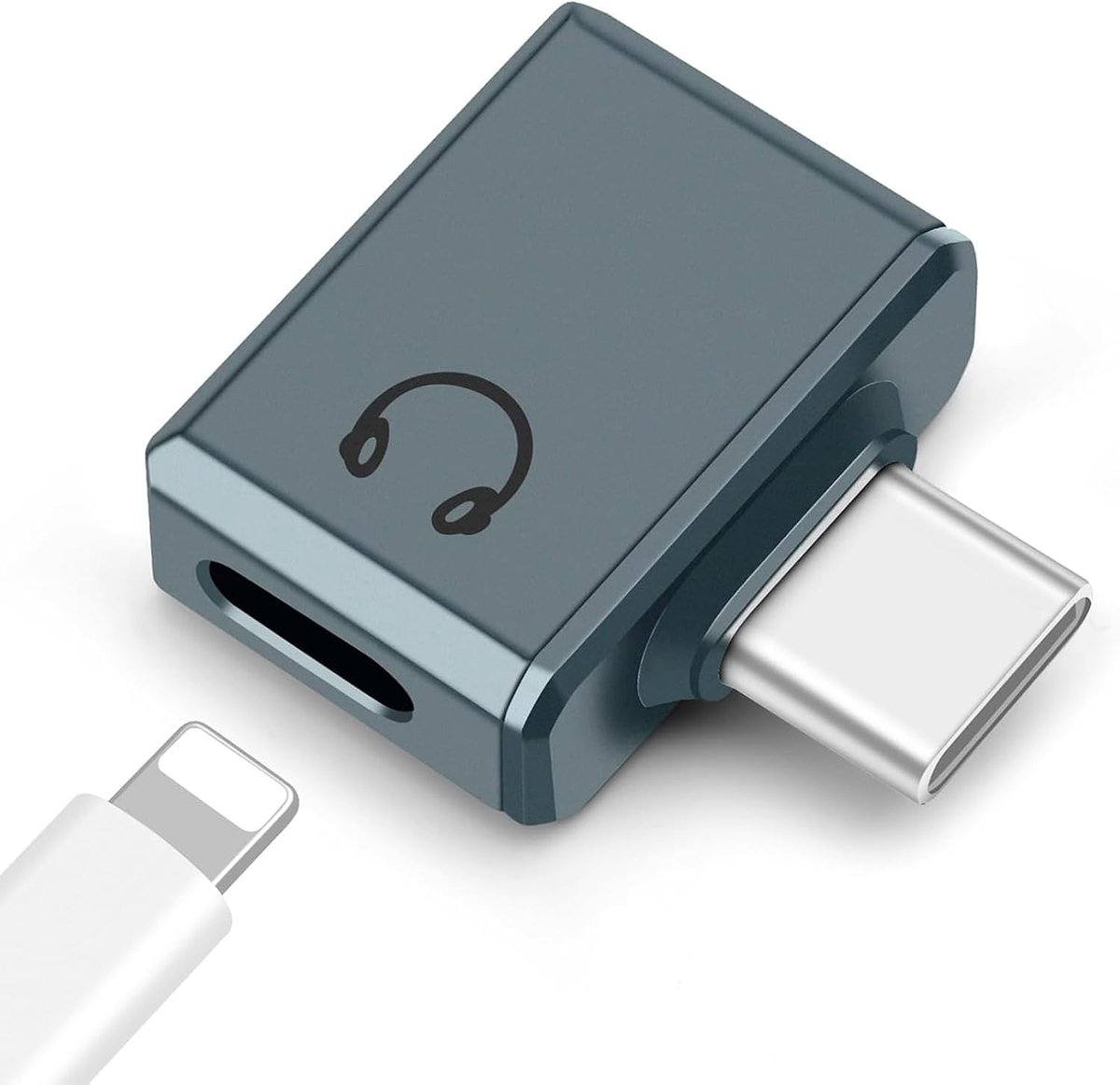 SnelShoppen - USB C naar Lightning Audio Adapter, Type C naar Lightning Hoofdtelefoon Converter voor iPhone 16/15 Serie, iPad en Meer (Grijs)