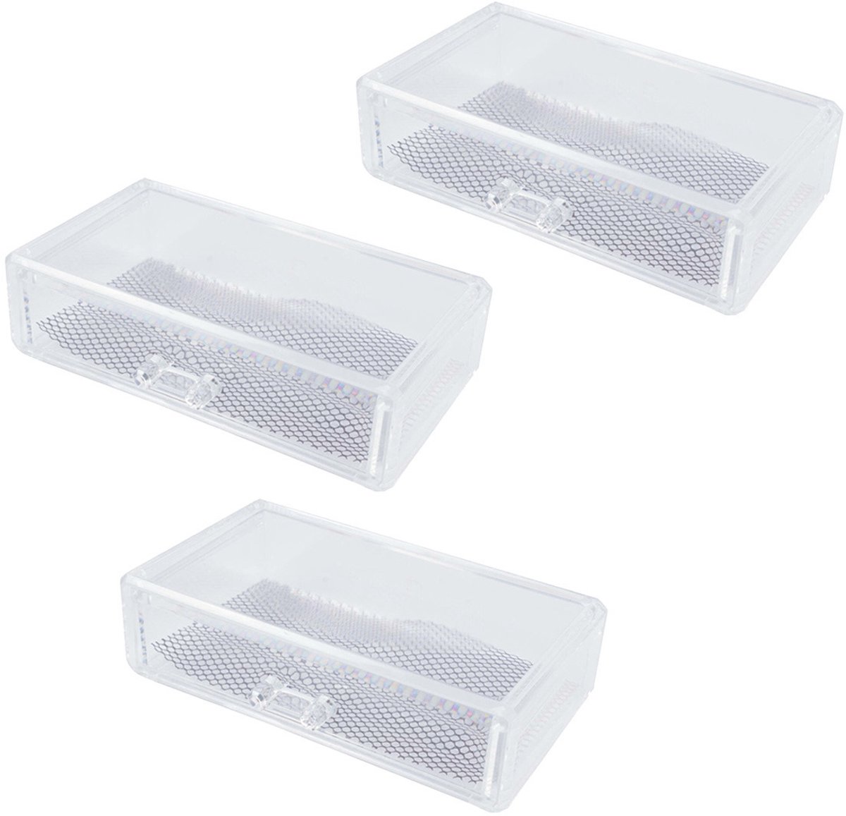 Benson care makeup organizer - 3x - transparant - kunststof - 18 x 12 x 5 cm - opbergbakje