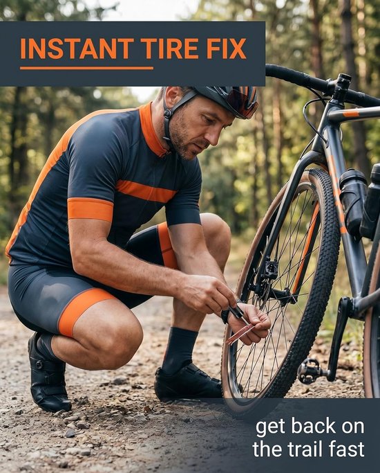 Tubeless Fietsreparatieset - Band Lek Reparatie - Snelle Bandenreparatie - Lijmloze Werking - Compact Formaat - Grijs — afbeelding 3