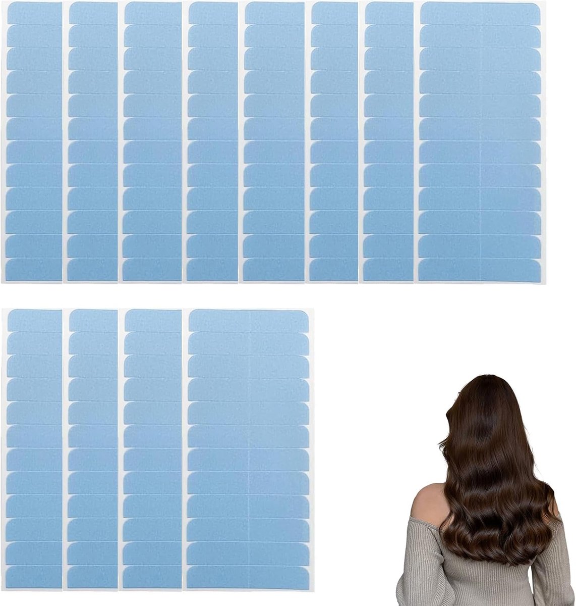 SnelShoppen - Pack van 144 Hechtband voor Haarextensions - Onzichtbare Dubbelzijdige Vervangband voor Pruik - 4x0.8 cm - Hoge Kwaliteit