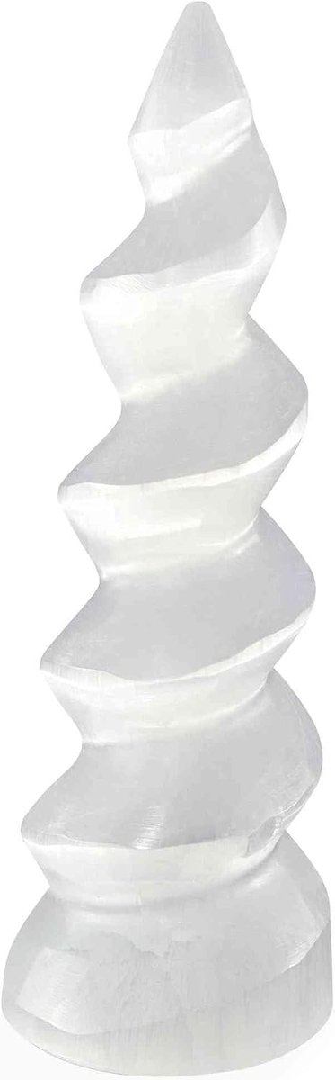 SnelShoppen - Seleniet Spiraltoren 14 cm Handgemaakte Healing Stone voor Meditatie Chakra Balans en Spirituele Energie Elegant Decoratie en Beschermst