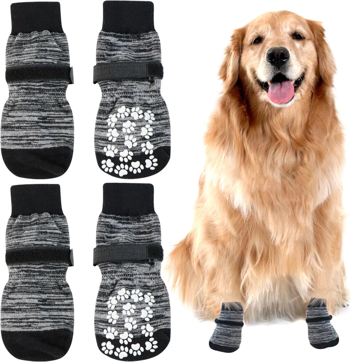 Dog Shoes, Dog Shoes with Adjustable Strap, Indoor Dog Shoes, Dog Socks, Non-Slip Socks for Dogs, Outdoor Dog Socks - ShopVlot