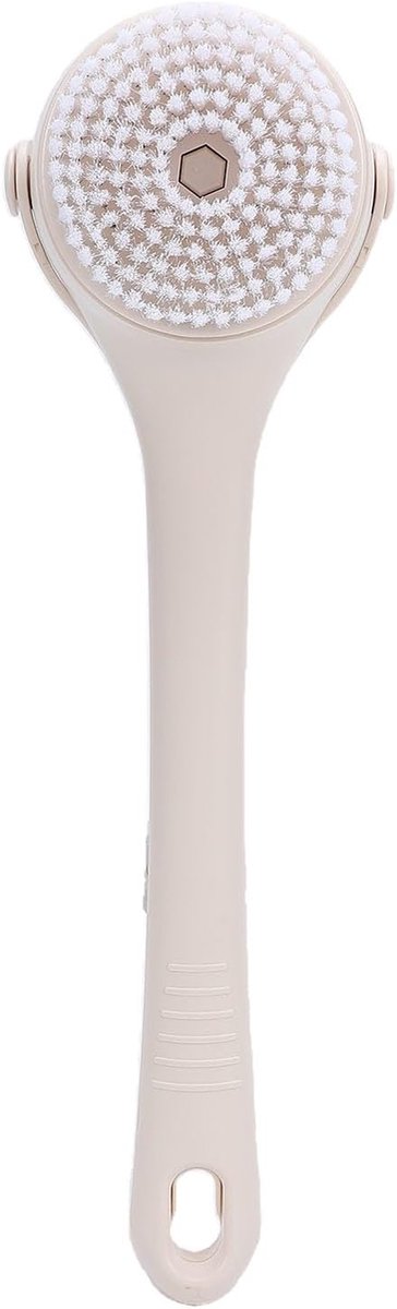 Elektrische Doucheborstel - Body Scrubber Badborstel - Diepe Reiniging Lichaam - Uitschuifbare Lange Steel - 11.5 x 38 cm - Wit
