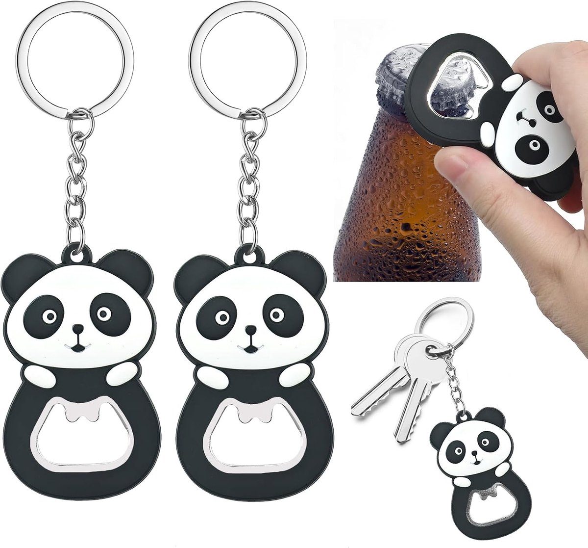 SnelShoppen - Schattige Sleutelhanger Flessenopener Panda, Multifunctionele Bieropener, Ideaal voor Feest, Camping, Reizen, Cadeau voor Mannen, Jongen