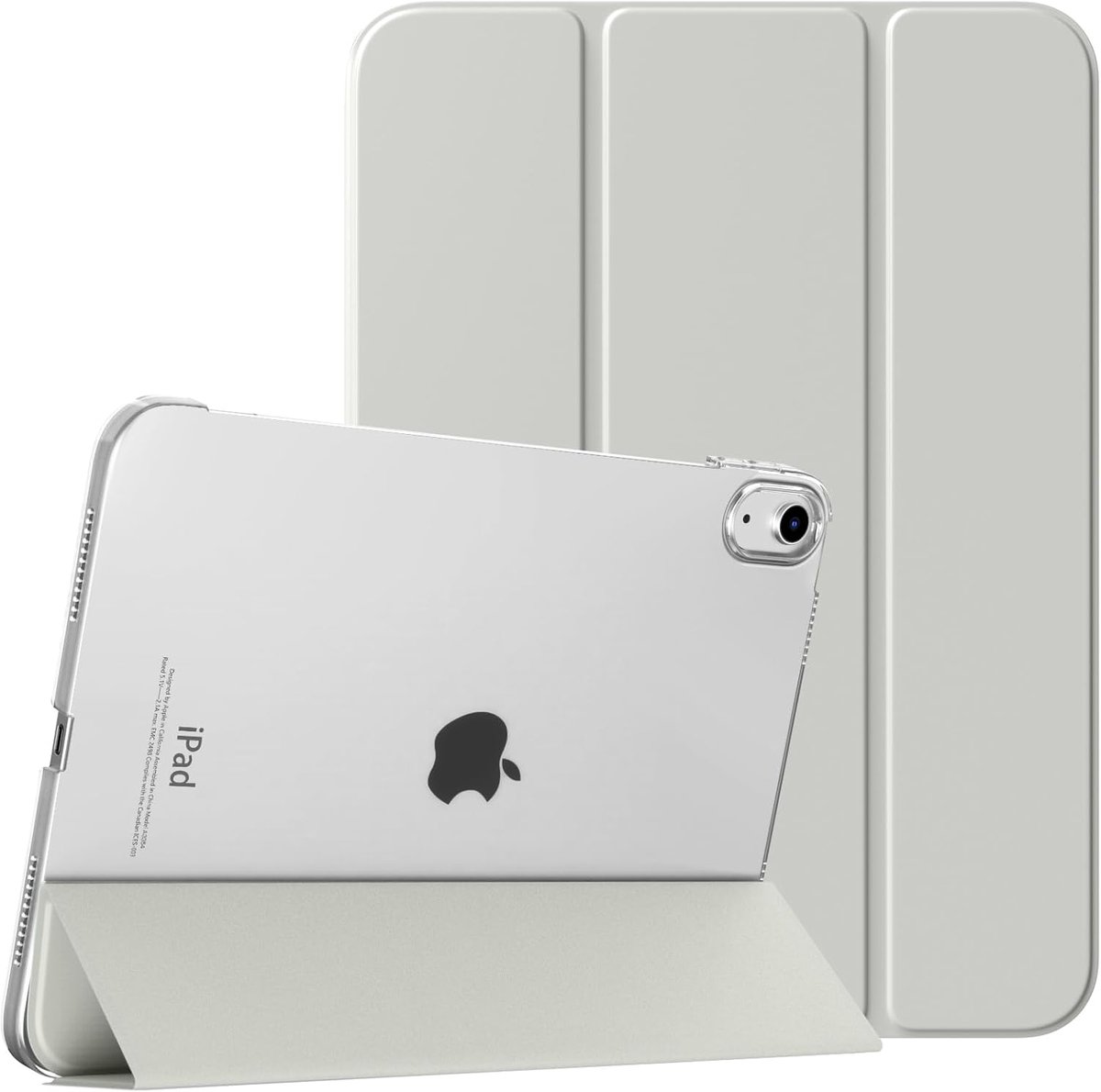 SnelShoppen - TiMOVO Hoes voor iPad A16 11" 11e Gen & 10e Gen 10.9" - Apricot Grijs - Slimme Stand Hoes, Stevige Transparante Achterkant, Ondersteunin