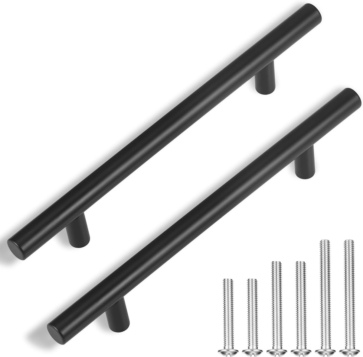 SnelShoppen - 20 Matte Zwarte Keukenhandgrepen 130mm - Comfortabele Dressoirhandgrepen - Solide Deurklinken voor Keukenkasten en Meubels
