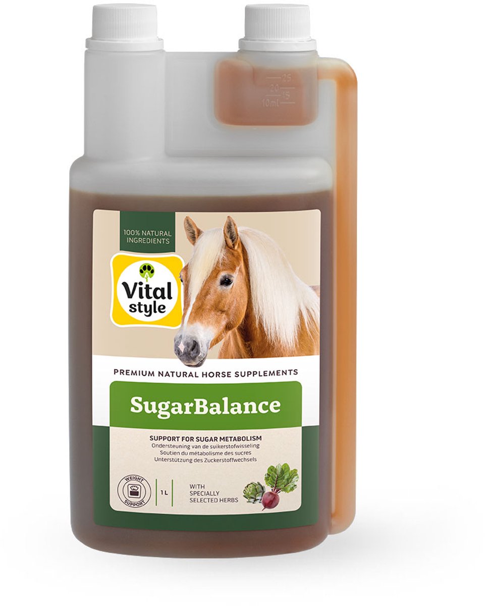 VITALstyle Suikerbalans - Paarden Supplementen - Ondersteunt De Suikerstofwisseling - Met o.a. L-Carnitine & Artisjok - 1 L