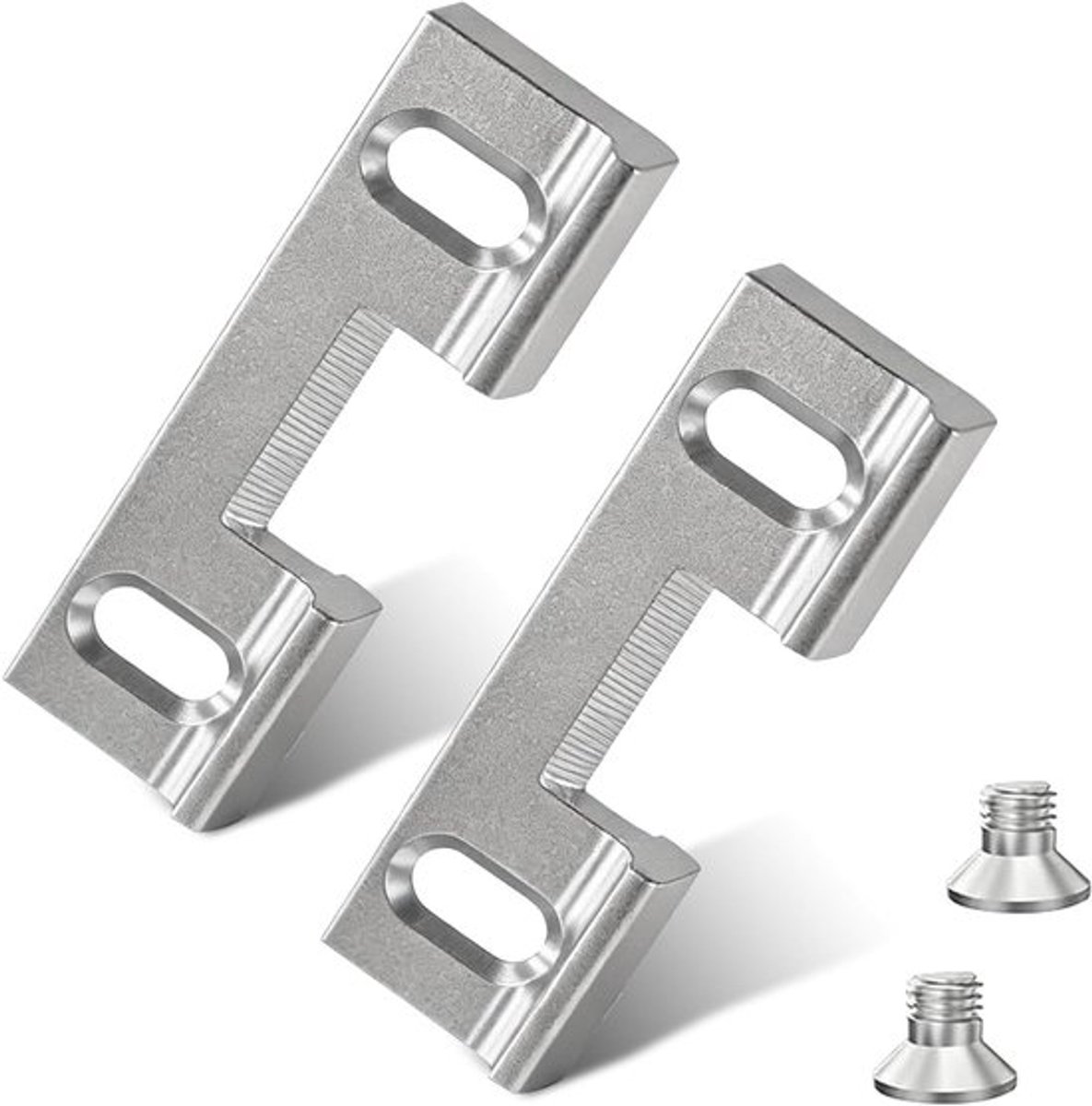 Set van 2 vervangingsonderdelen voor verstelbare sluitplaten 46 x 14,4 x 9 mm - inclusief 4 schroeven, geschikt voor drop slip cover, gatenafstand 32 mm, ideaal voor deurbeveiliging en renovatie.