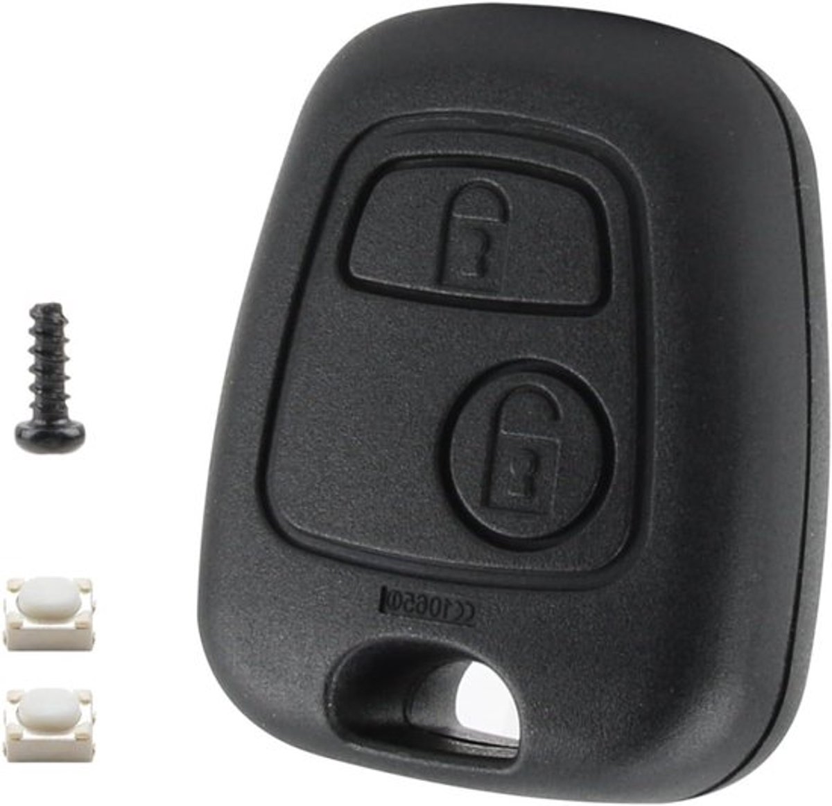 Hardbeschermende Sleutelhoes voor 2 Sleutels zonder Mes - Vervangende Cover voor Peugeot en Citroën Modellen zoals 106, 206, 307, C1, C2, C3, C5, C6, Zwart